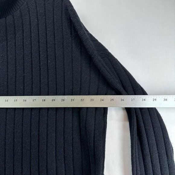 Nordstrom Sweater Womens Size L Ribbed Jumper Mock Neck Pullover Black - Picture 9 of 11